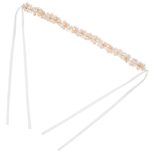 Healeved Haarband Stirnband Haar-stirnband Blumenmädchen Stirnbänder Für Mädchen Stirnband Mit Perle Tiara Für Kleine Mädchen Haarschmuck Für Die Braut Strasssteine Haarteil Hochzeit Damen von Healeved