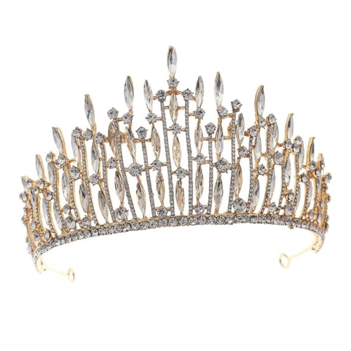 Healeved Haarband mit Königlicher Krone Leichter Brautschmuck für Damen Modisches Haarschmuck Accessoire für Hochzeit Party und Festliche Anlässe Goldenes Kopfschmuck Design von Healeved
