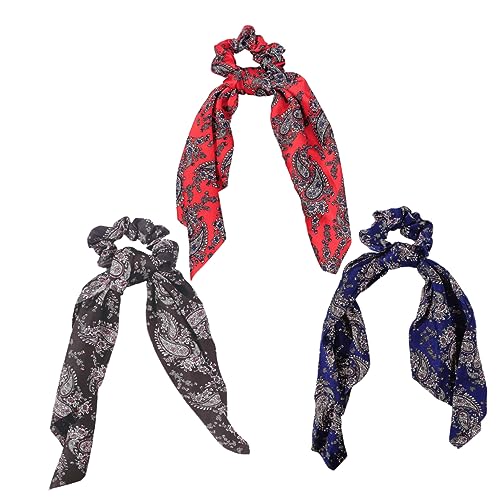 Healeved 3stücke Haargummi-schal Haargummis Chiffon-haarringe Haarseil Mit Langem Haargummi Chiffon-pferdeschwanz-haarbänder Für Frauen Und Mädchen Alltagsfähig von Healeved