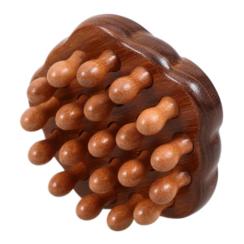 Healeved Holzkamm Mit Breiten Zähnen Für Haarmassage Antistatischer Massagekamm Aus Holz Tragbarer Kopfhautmassagegerät Für Frauen Massagehaarbrush Mit Stacheldesign von Healeved