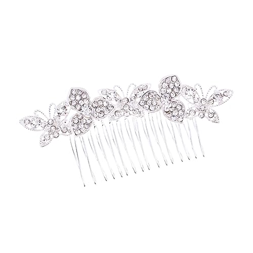 Healeved Haarkamm Mit Seitlichem Kamm Und -strasssteinen Kopfschmuck-dekoration Für Damen Und Mädchen Silber von Healeved