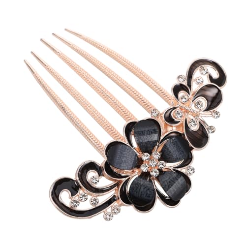 Healeved Haarkamm Mit Strasssteinen Haarnadel Mit Kristallblume Seitliche Spange Haarspangen Kopfschmuck Zubehör Für Braut Frauen Mädchen Hochzeitsfeier von Healeved