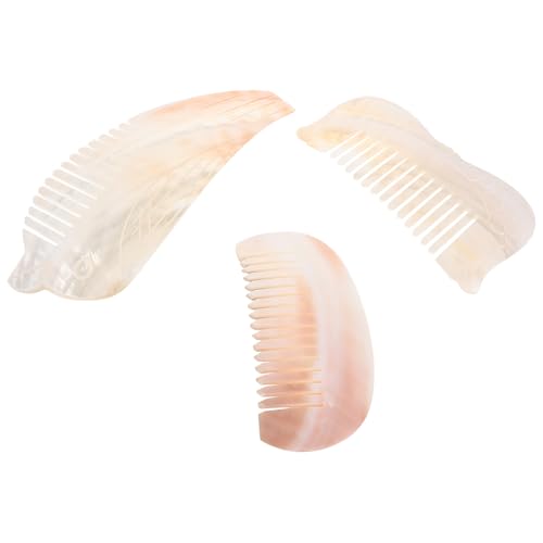 Healeved Haarkamm Mit Zähnen Natürliche Muschel Halbrund In Vogel Und Fischform Zum Entwirren Für Und Mädchen Friseur Styling Werkzeug 3 Stück von Healeved