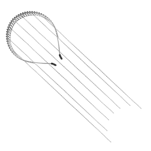 Healeved Haarkette Haarband Hochzeit Haarschmuck Strass Haarband Hochzeit Haarschmuck Für Damen Dekoratives Stirnband Kopfschmuck Schmuck Quasten Stirnband Zinklegierung Silber von Healeved