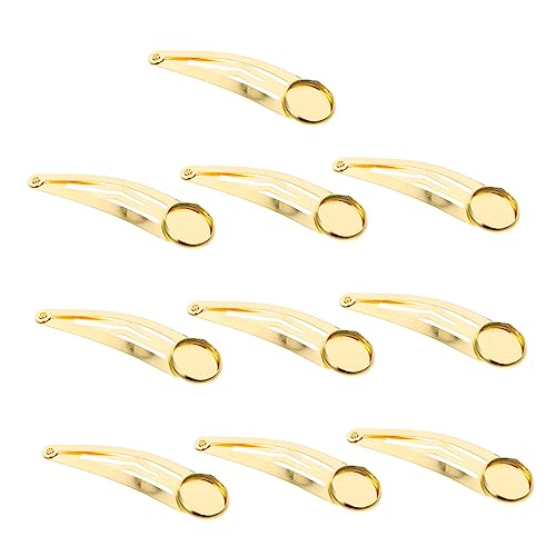 Healeved Haarklammern 10 Stücke Selbstgemacht Haarspangen Zubehör Für Handgemachte Kopfschmuck 12mm Gold Druckknopf Design Für Damen Und Mädchen Bastelbedarf von Healeved
