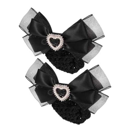 Healeved 2stücke Dutt-abdeckung Mit Schleife Für Damen Haarnetz Metall Dutt-clip Ballett-haarnetz Haarschleifen Für Hochsteckfrisuren Dutt-haarspange Haar-accessoire Für Verschiedene Looks von Healeved