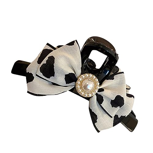 Healeved Perle Haar Schleife Klaue Clip Zurück Haarspange Für Frauen Ornament Pferdeschwanz Halter von Healeved