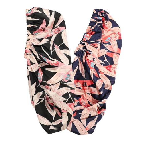 Healeved Haarschlafmütze Elastisch 2 Stück Satinhauben Für Damen Und Herren Geflochtene Lockige Haarwickel Badekappe von Healeved