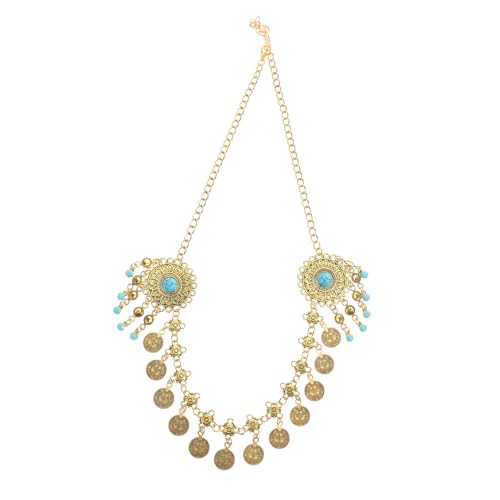 Healeved Kopfschmuck Für Damen Einzigartige Brautkette Metallkette Perlenkette Stirnkopfschmuck Damenschmuck Haarschmuck Für Mädchen Hochzeitsschmuck Metallkette Damenkettenschmuck von Healeved