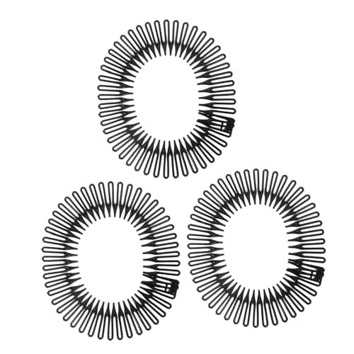 Healeved Haarschneidkarte Haarband frisuren zubehör Flexible Stirnbänder Stylingkamm für Männer Dehnbares Haarzubehör Frisierkämme für Frauen verstellbarer Haarkamm Plastik Black von Healeved