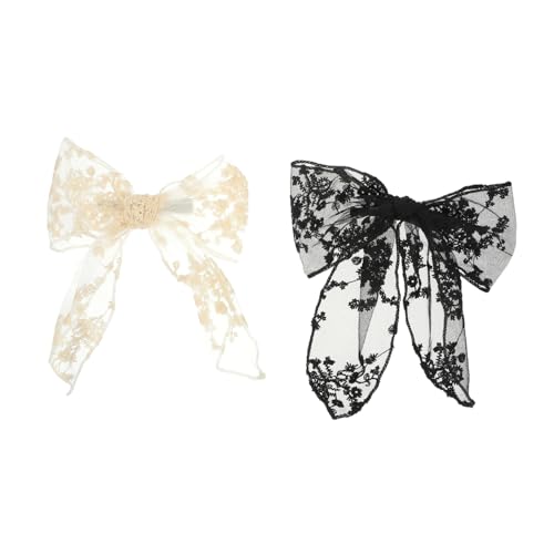 Healeved 2stücke Spitze Haar Bogen Clip Haarschleife Haarspange Damen Mädchen Alltag Büro Ausgehen Zurück Haare Kleidung Zubehör von Healeved