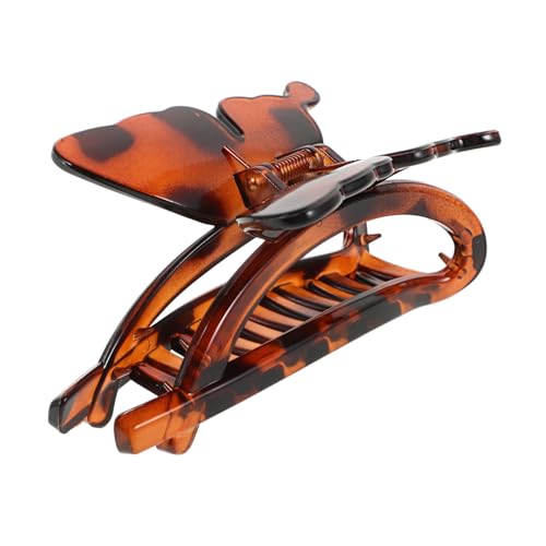 Healeved Haarspangen Für Frauen Haarklammern Damen Haarspangen Mit Schmetterlingen Schmetterlingshaarklemmen Styling Mädchen Elegant Funkelnd Groß Plastik Coffee von Healeved