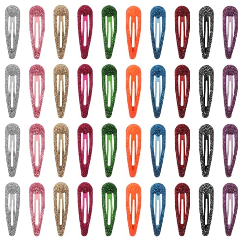 Healeved 50stücke Metall-haarspangen Mit Druckknöpfen Und Glitzer Für Frauen Und Mädchen Passend Frisur Mit Farben Und Stilvollen Mustern von Healeved