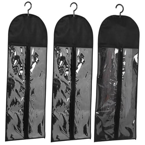 Healeved 3sätze Perücken Aufbewahrungstasche Mit Haken Haarverlängerung Staubbeutel Transparente Vorderseite Reisetasche Mit Reißverschluss Organizer Für Damenhandtaschen von Healeved