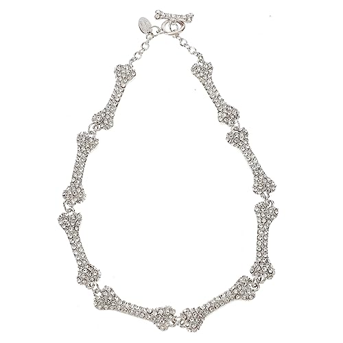 Healeved Halloween Knochen Halskette mit Strasssteinen Clavicle Chain für Damen Kühler Look Auffälliger Schmuck für Halloween Hochwertiges Design von Healeved