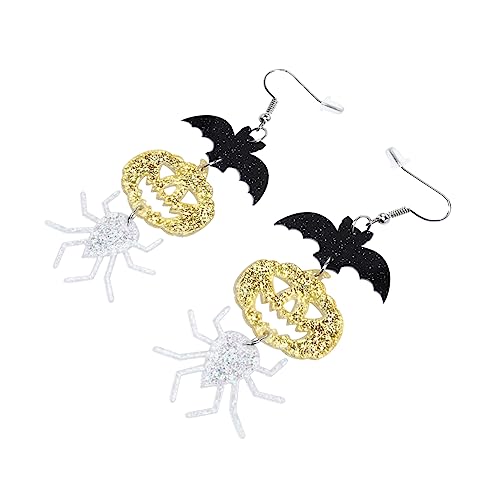 Healeved Halloween Ohrstecker Mädchen Party Ohrschmuck Kreative Kürbis Fledermaus Spinne Leicht und Langlebig für Kostüm und Festtagsoutfit von Healeved