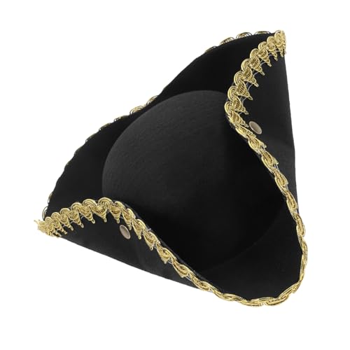 Healeved Halloween Piratenhut Damen Karneval Kostüm Leicht Kunstleder Partyaccessoire für Cosplay Fasching Verkleidung von Healeved
