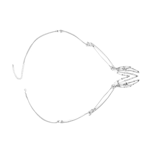 Healeved Halloween Skelett Hand Anhänger Halskette Gothic Schmuck Langlebig und Verschleißfest für Halloween Kostüm Party und Cosplay Zubehör Unisex von Healeved