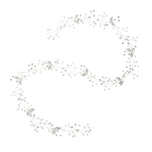 Healeved Handgefertigte Braut haarranke Silber mit Perlen und Blüten Flexibler Langlebiger Strass haarschmuck für Hochzeit Ball Festliche Frisuren Elegantes Boho headpiece für Damen von Healeved