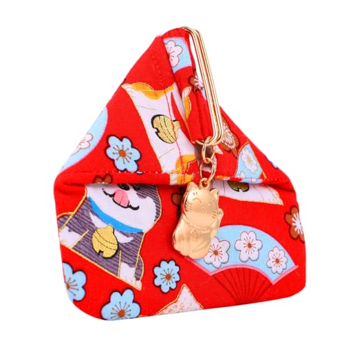 Healeved Handgefertigte Geldbörse Im Japanischen Mit Katzenmuster Magnetischer Schnalle Multifunktional Als Münzbeutel Schlüsselaufbewahrung von Healeved