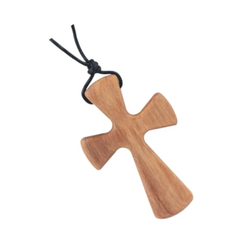 Healeved Handgefertigte Holzkreuz Halskette Damen Herren Leichtes Langlebiges Schmuckstück mit Glatten Kanten Modisches Accessoire für Alltag Party Büro und Reise Handgeschnitztes von Healeved