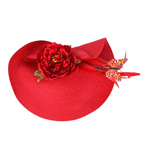 Healeved Kopfschmuck Fascinator Für Damen Stroh-imitat Mit Schmetterlingsdekor Stirnband Mit Haarspange Kopfbedeckung Für Teepartys Bankette Und Hochzeiten von Healeved