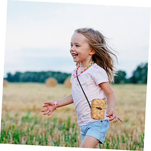Healeved Handgefertigte Woven Crossbody Tasche für Robuste Schultertasche Holz für Tägliche Accessoires mit Ansprechendem Korbdesign für Mädchen und Kleinkinder von Healeved