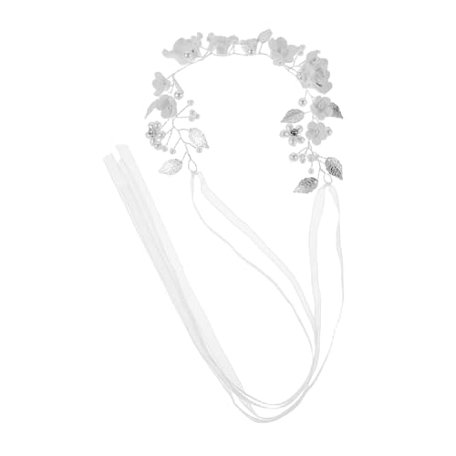 Healeved Handgefertigtes Braut-haarband Weiß mit Weichen Tonblumen und Legierungsblättern Eleganter Hochzeitsschmuck für Braut Brautjungfern und Blumenmädchen Komfortables Luxuriöses Design von Healeved