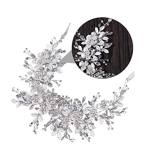 Healeved Handgefertigtes Haarreif aus Legierung mit Silberner Blumen Zirkonia Verzierung Modischer Haarschmuck für Damen Geeignet für Braut Party und Alltag Einzigartiges Design von Healeved