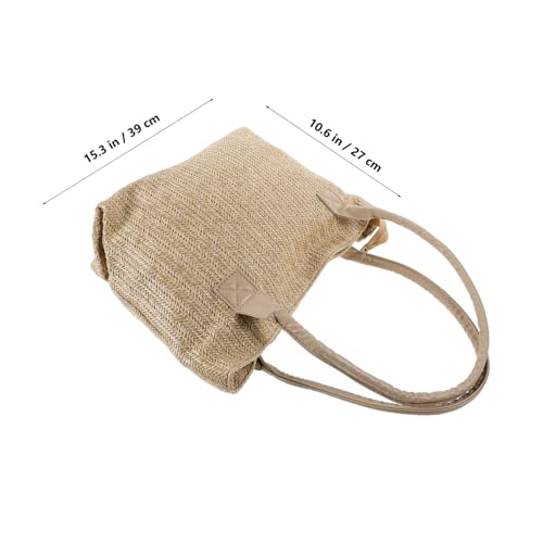 Healeved Gewebte Tragetasche Für Damen Handgewebte Strandtasche Aus Stroh Einfarbige Sommerhandtasche Mit Geräumigem Fassungsvermögen Boho-strohtasche Für Täglichen Gebrauch von Healeved
