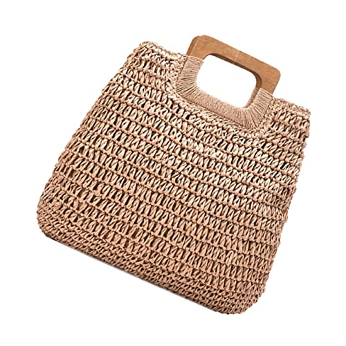 Healeved Handgewebte Stroh Tasche Für Damen Sommer Handtasche Einfache Tragetasche Sommer Aufbewahrungstasche Modische Handtasche Mit Viel Raum Für Tägliche Oder Strandbedürfnisse von Healeved