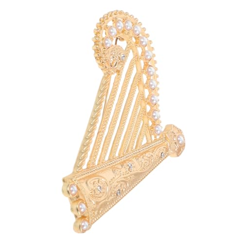 Healeved Harfenbrosche Damen Metall Anstecknadel für Kleidung Hut Anzug Schal Robust Langlebig und Sicher Geschenkidee für Musikliebhaber von Healeved