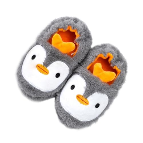Healeved Hausschuhe Cartoon Pinguin Warme Baumwollslipper mit Rutschfester Sohle Strapazierfähig und Atmungsaktiv Geeignet für Jungen und Mädchen Herbst Winter Pantoffeln Innen von Healeved