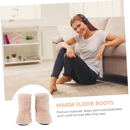 Healeved Herbst Winter Warme Rutschfeste Hausschuhe Dicke Weiche Indoor boots Camel Farbe Atmungsaktiv Bequem Rutschfeste Sohle Einheitsgröße für Damen und Herren von Healeved