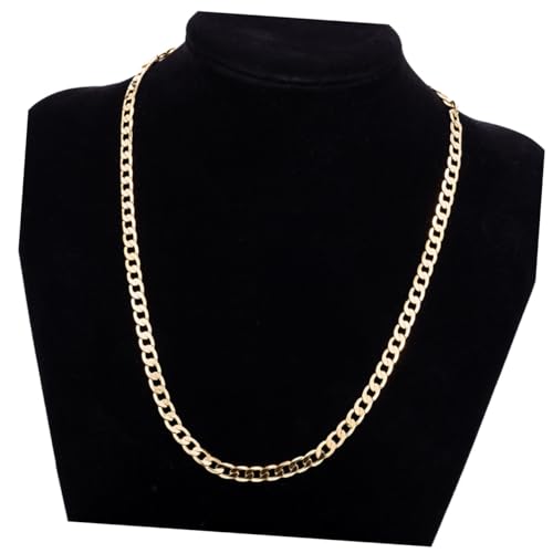 Healeved Herren Goldene Halskette Curb Chain Robuste Legierung Modisches Schmuckstück Stilvoll für Männer von Healeved