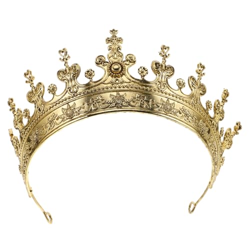 Healeved Herren Krone Retro Goldfarbene Königliche Kopfbedeckung Leicht und Strapazierfähig Für Theaterauftritte und Besondere Anlässe Vintage Prinzenkrone von Healeved