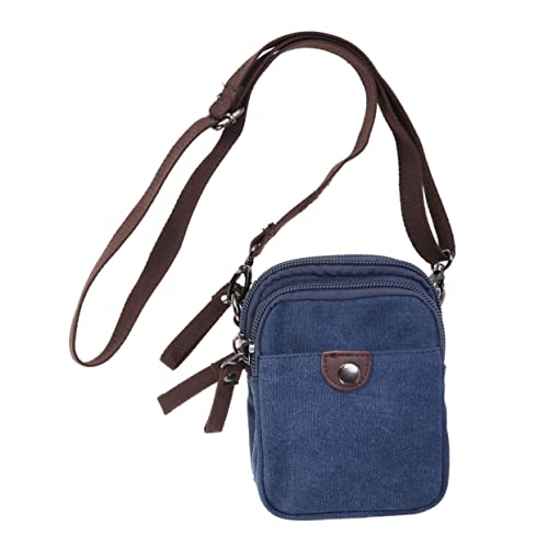 Healeved Herren Messenger Bag Canvas Schultertasche mit Reißverschluss Langlebig Modisch Vielseitig als Freizeit und Reisetasche Dunkelblau Große Kapazität Robustes Material für Alltag und von Healeved