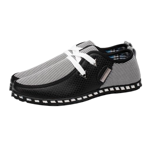 Healeved Herren Mokassins Driving Shoes Atmungsaktiv Leicht Freizeit Slipper für Alltag und Sport Schwarz von Healeved