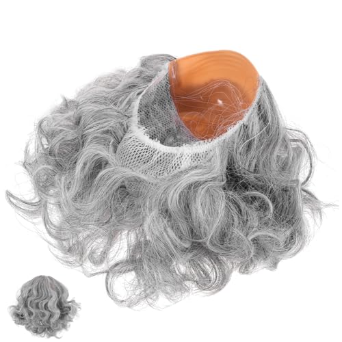 Healeved Perücke Für Ältere Männer Herren Lockenperücke Professorenperücke Für Cosplay Kunsthaarperücke Für Maskerade Haarperücke Für Verschiedene Anlässe von Healeved