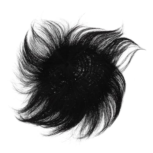 Healeved Herren-haarteil Perücke Für Männer Echthaar Schwarz Overhead-ersatzblock Männlicher Glatzenfleck Perückenstück Für Herren Haare Ersetzen Strapazierfähiges Material Sicher Anlegen a von Healeved