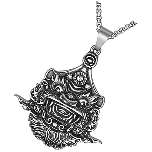 Healeved Herren Titanstahl Halskette Anhänger Retro Design Hip Hop Schmuck Modisch Robust Stilvoll für Männer Geeignet für Alltag und Besondere Anlässe von Healeved