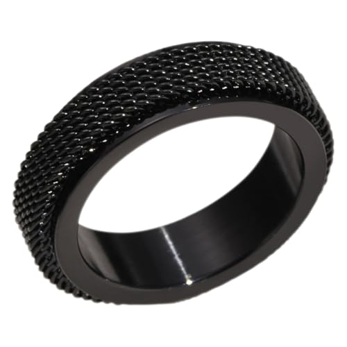 Healeved Herrenring Edelstahl Drehbar Fidget Stressabbau Schmuck Schwarz Modischer Alltag Party Geschenk von Healeved