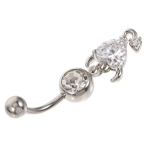 Healeved Herzförmiges Bauchnabelpiercing mit Weißem Zirkonia Eleganter Körperschmuck für Frauen für Alltag Strand Party und Clubwear von Healeved