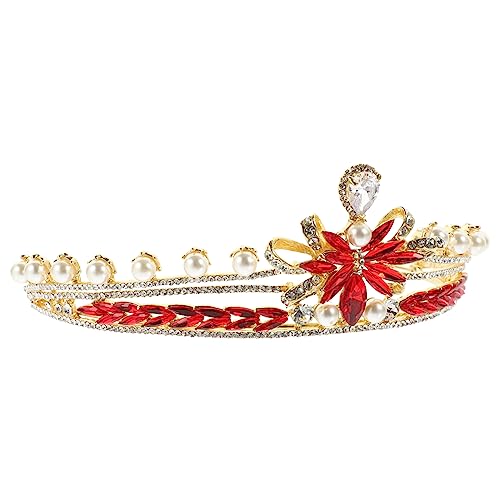 Healeved Hochwertiges Braut Haarschmuck Perlen Diadem mit Funkelnden Strasssteinen Langlebiges Legierungs Kopfschmuck für Hochzeit Stirnband für Braut Modisches Accessoire für Festliche von Healeved