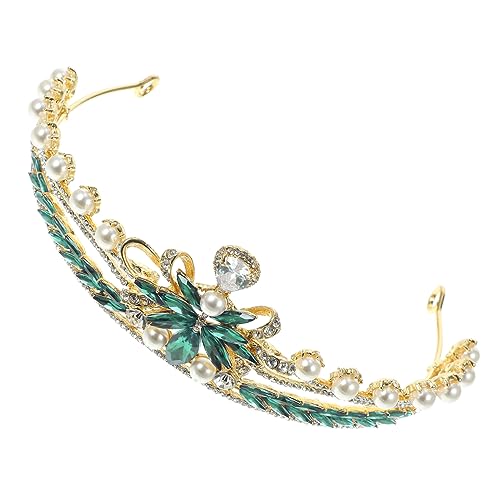 Healeved Hochzeit Brautkrone Stirnband mit Perlen und Funkelnden Strasssteinen Diadem für Damen Stilvolles Kopfschmuck Accessoire für Festzüge und Hochzeitsfeiern von Healeved