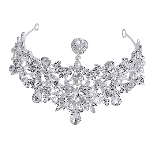Healeved Hochzeit Krone Strass Stirnband Braut Kopfschmuck Hochzeit Haarschmuck Simulierte Perle Tiara Für Frauen Anlässe Geburtstag Party Hochzeitsdeko von Healeved