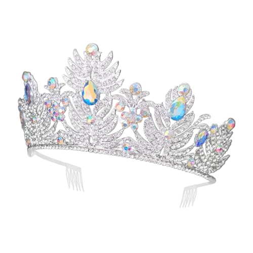 Healeved Hochzeitskrone für Damen Tiara Stirnband mit Funkelnden Strasssteinen für Braut Abschlussball und Besondere Anlässe Glamouröser Kopfschmuck für Besondere von Healeved