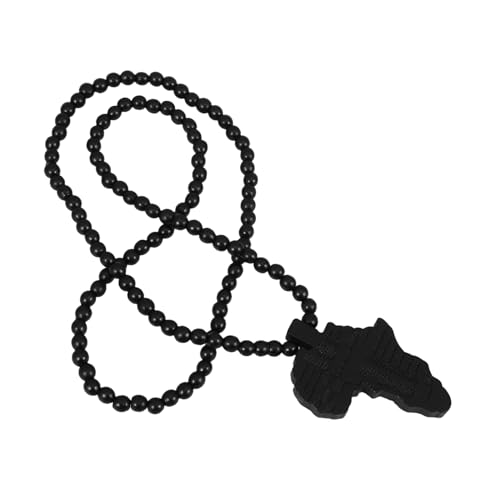 Healeved Holzperlenkette Afrikanischen Designs Mit Holzanhänger Schwarz Ca Lang von Healeved