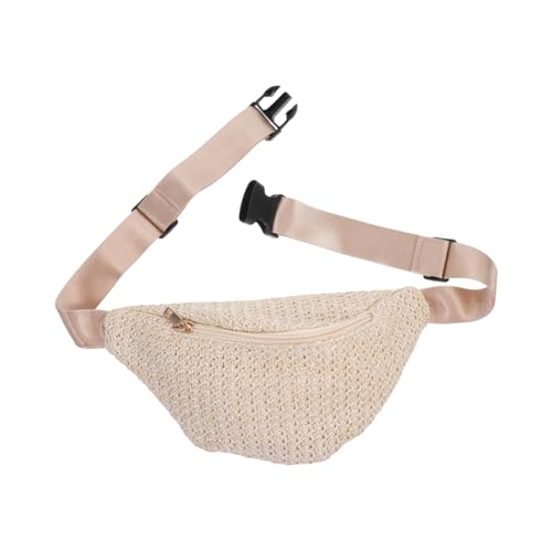 Healeved Hüfttasche Aus Simuliertem Stroh Sommer Bauchtasche Woven Brusttasche Crossbody Beutel Einkaufs Geldbörse Für Wandern Und Radfahren von Healeved