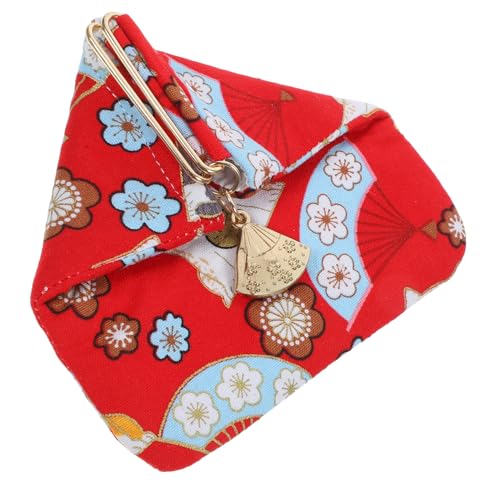 Healeved Cat Printed Geldbörse Mit Magnetverschluss Multi-funktionale Baumwolltasche Für Damen Stilvolle Japanische Und Kreditkartenhalter Rot Mit Süßem Katzenmotiv von Healeved